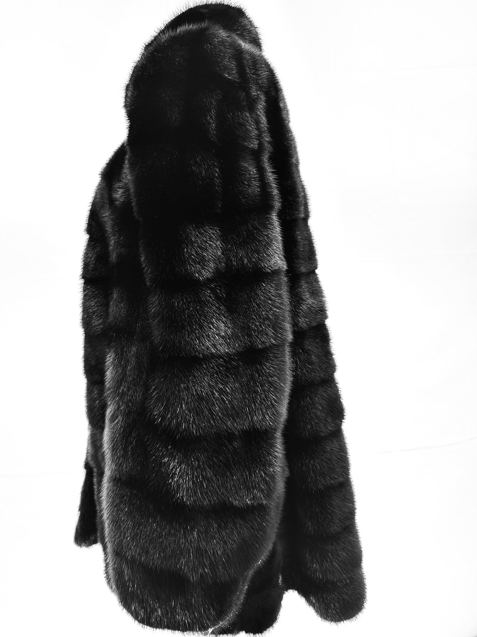 Black Dyed Male Mink Skin Jacket Horizontally worked