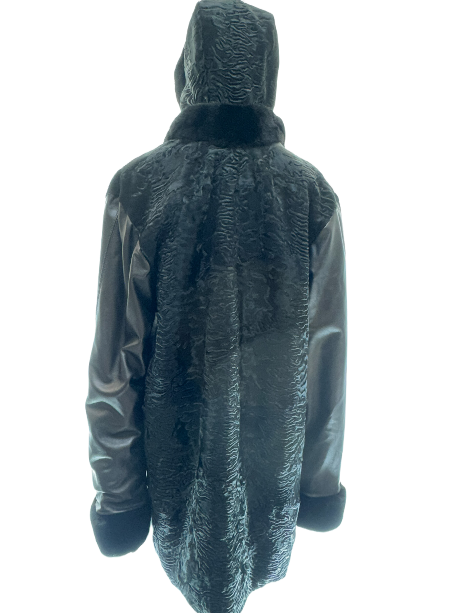 Black swakara reversible with face fabric