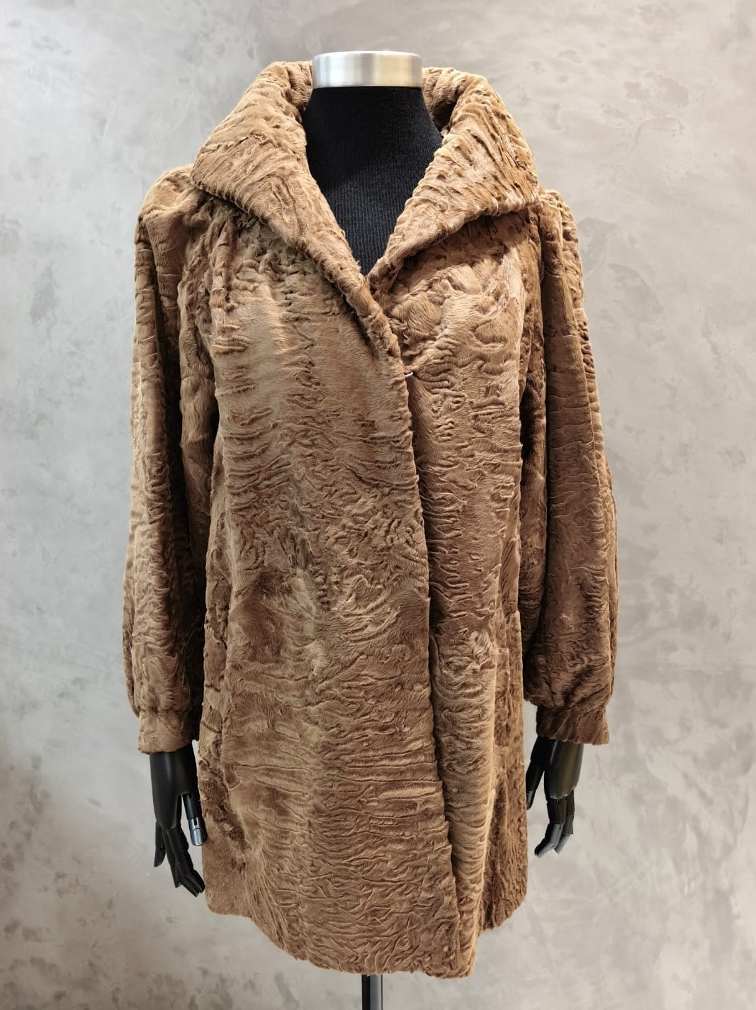 # 13470 Light Taupe Swakara Long Jacket