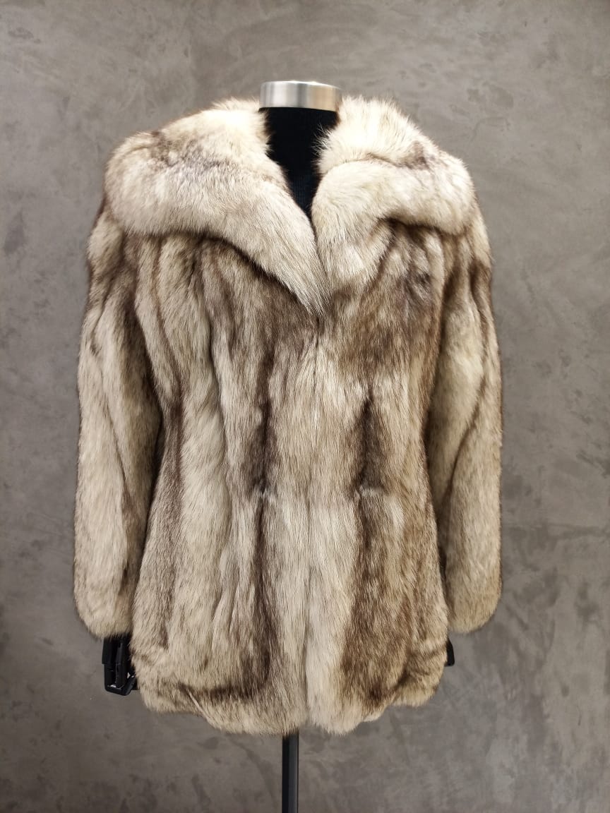 #13931 Shadow Fox Long Jacket with Wide Shoulder Collar