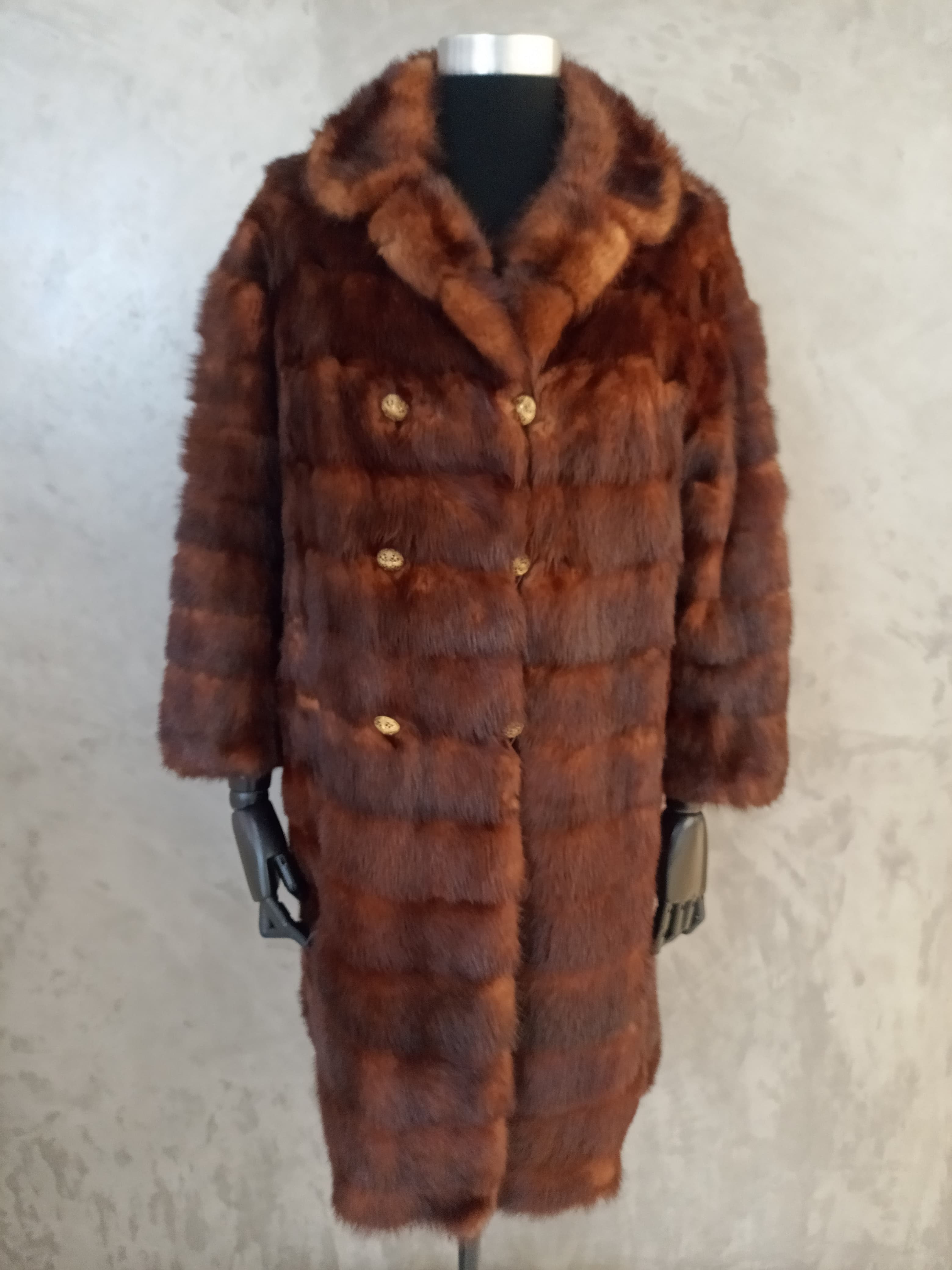 14087.1 Auburn Brown Horizontally Worked Kolinsky Coat