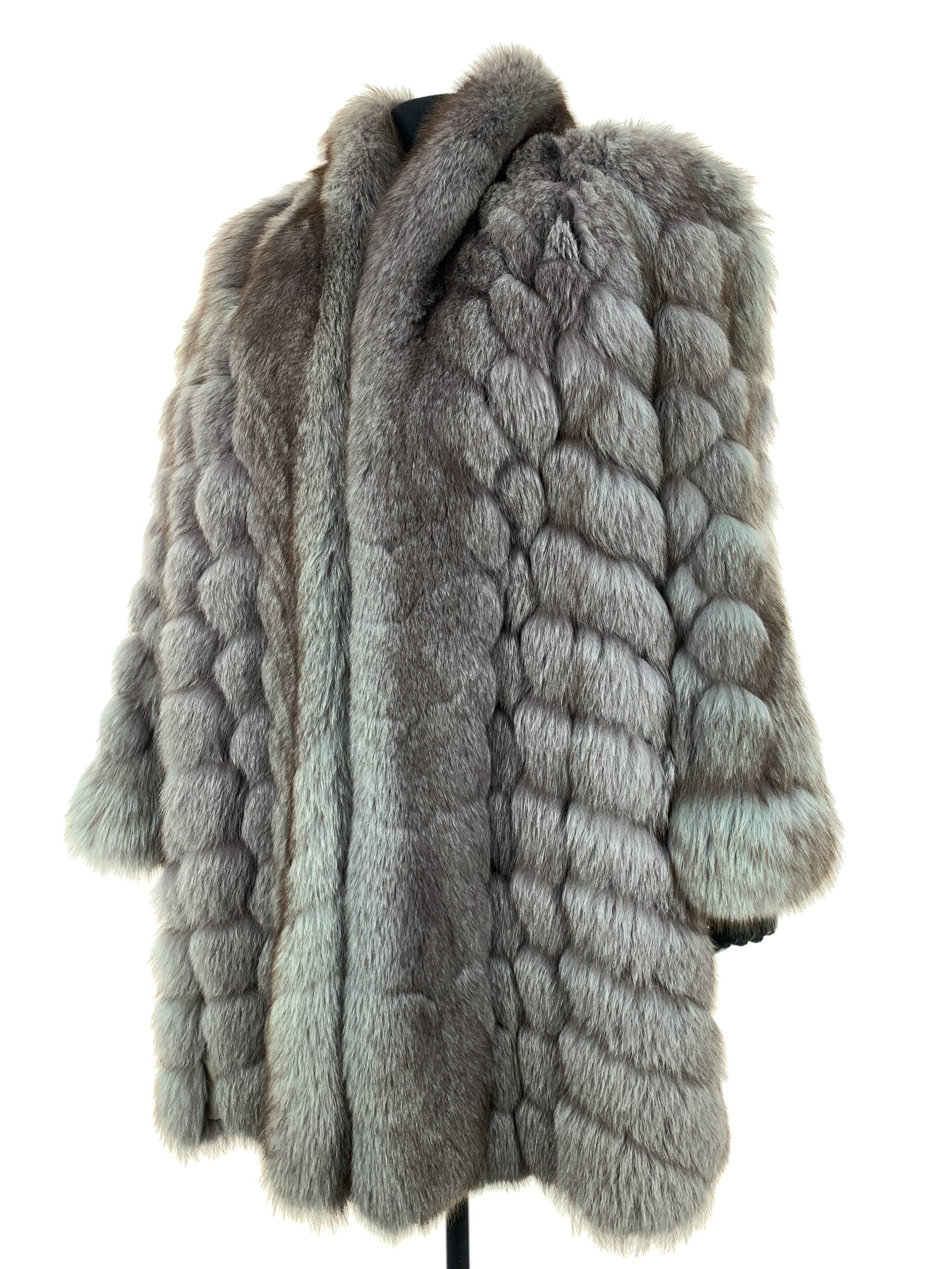 Blue Chalkdust Classic Fox With With Nappa Leather Hidden Pattern reversible stunning green and purple rain outer