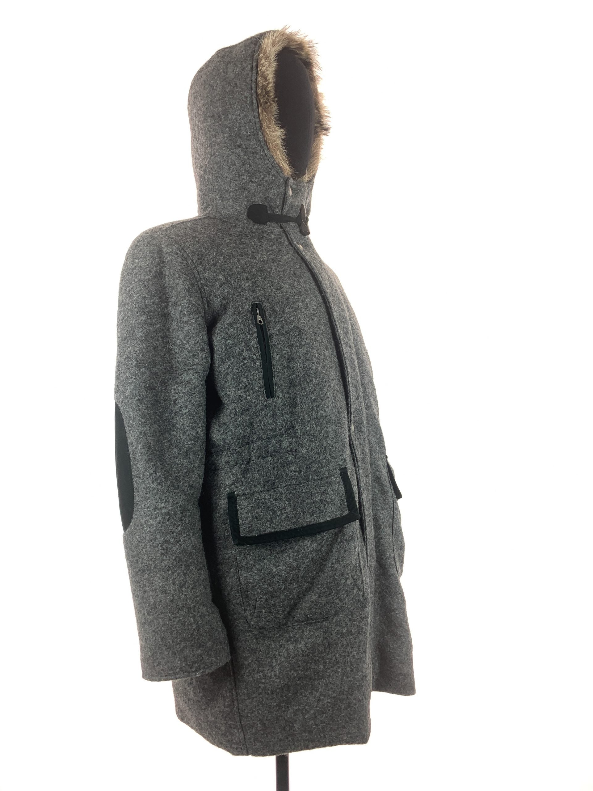 Racoon trim gent's inner puffer jacket