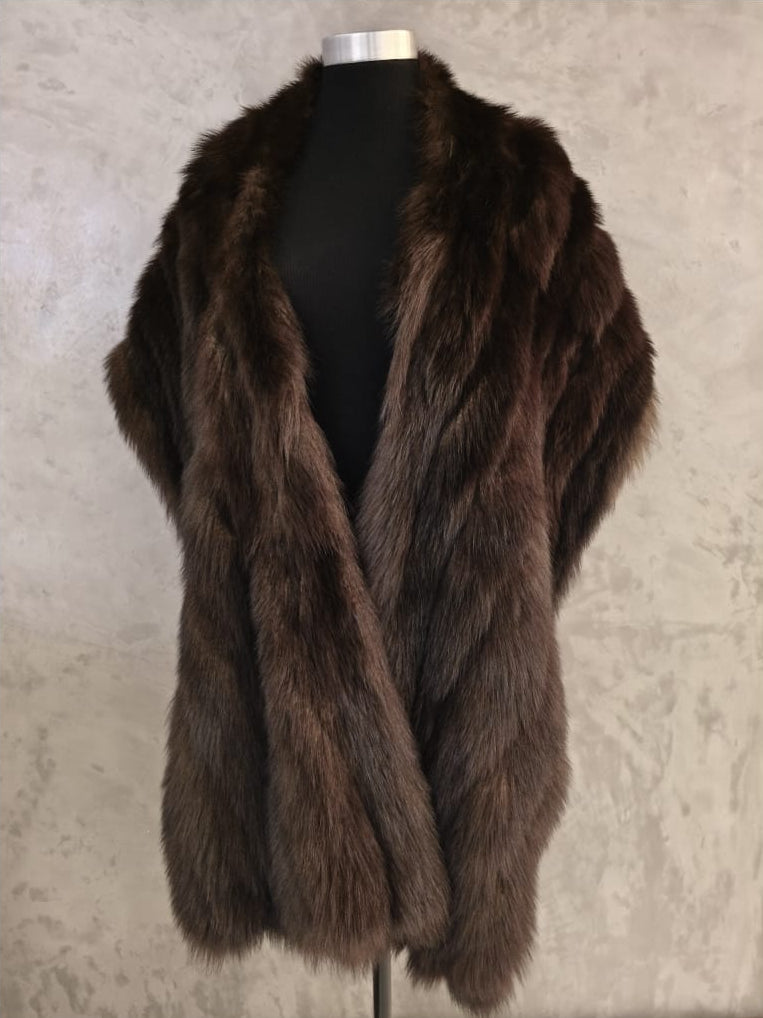 # 13982.1 Brown Skunk Long Shawl