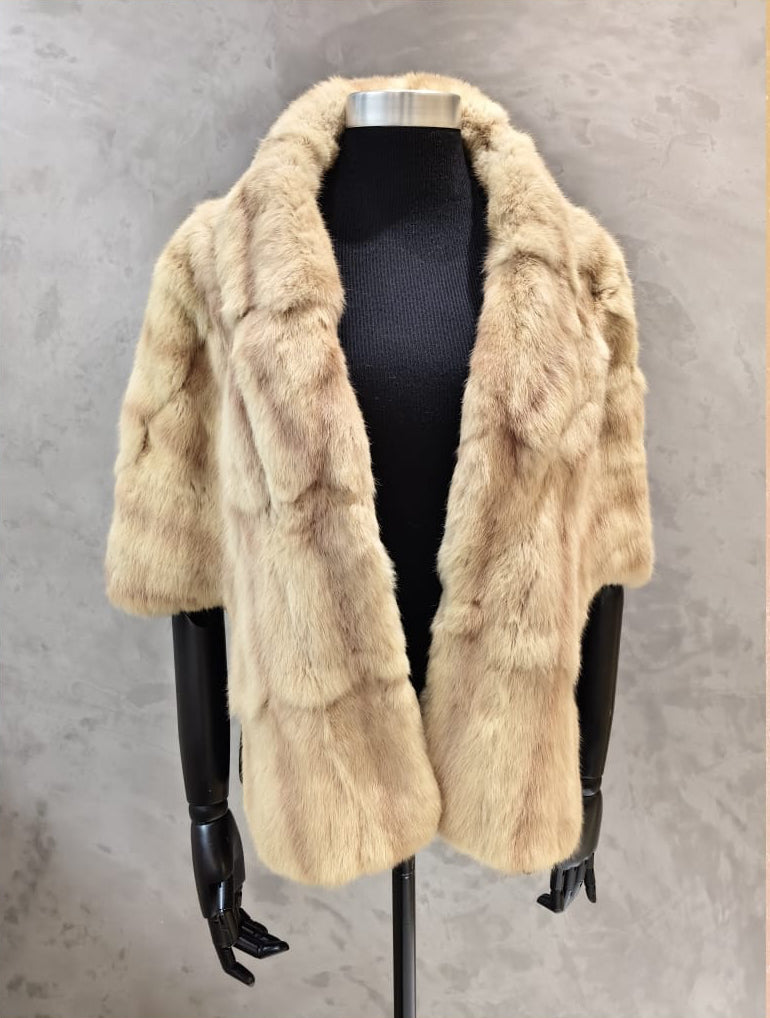 # 14305 Caramel Striped -Beige Russian Squirrel Cape.