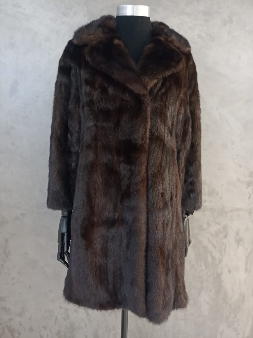 #13878 Ranch Mink Car Coat With Zip On Length Extension To Coat