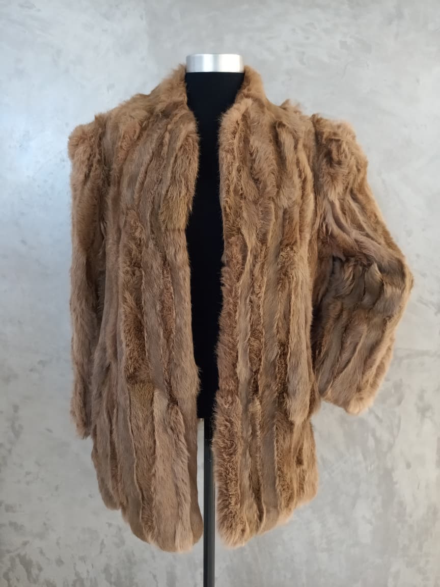 #14110 Taupe Coney Jacket Worked In Two Pelt Run
