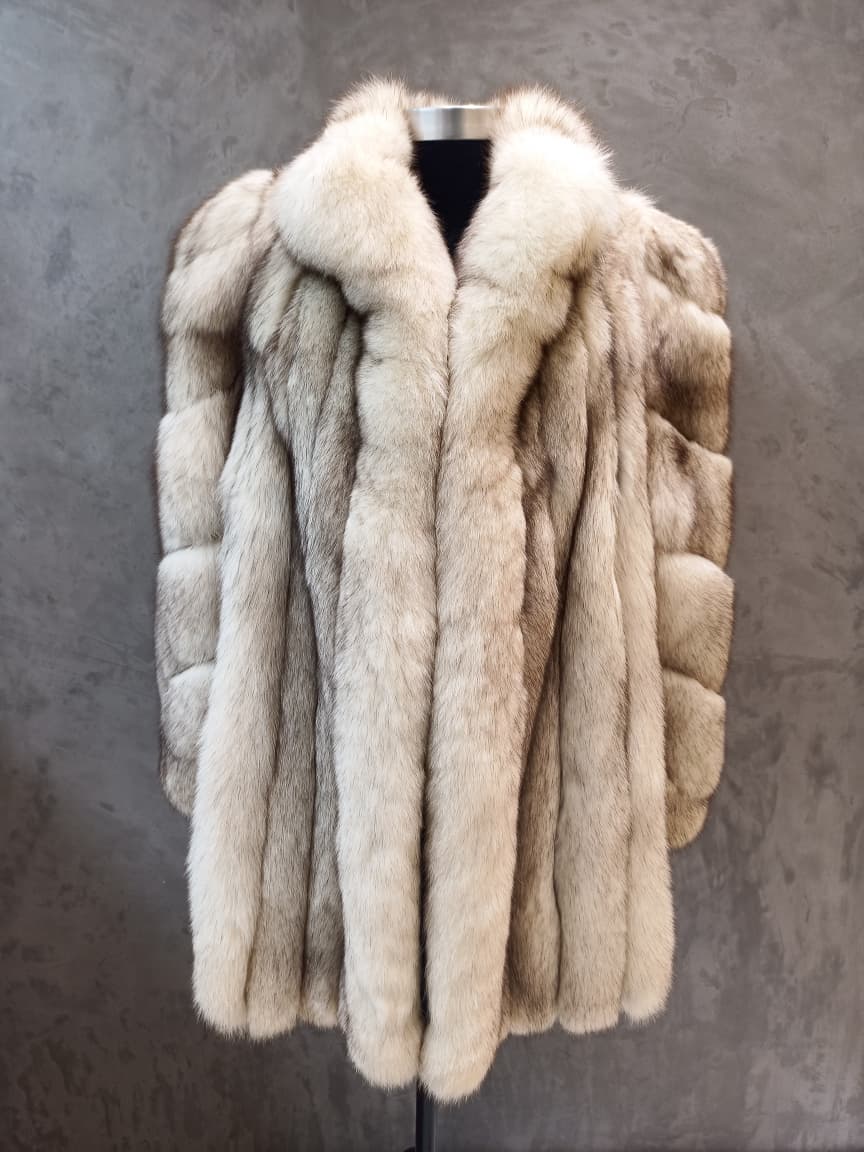 #14155 Shadow Fox Long Jacket With Diagonal Worked Sleeves