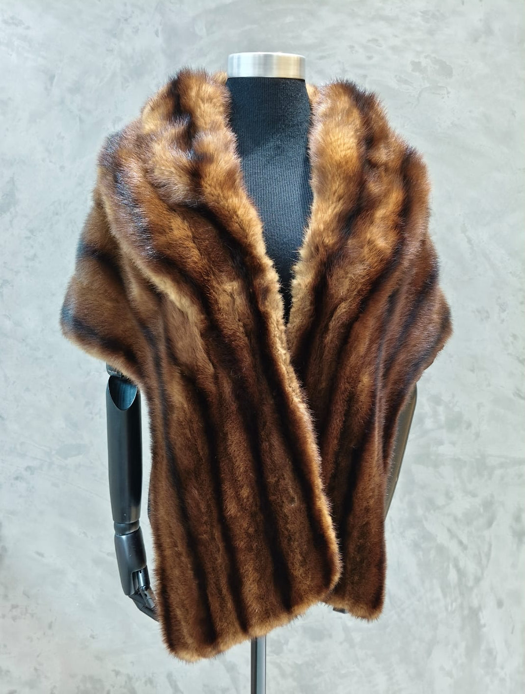 #14355.1 Dark Striped Kolinsky Stole