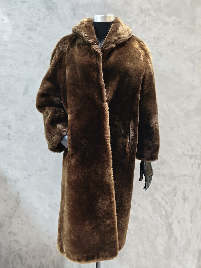 #14197 Copper -Tan Beaver Lamb Coat