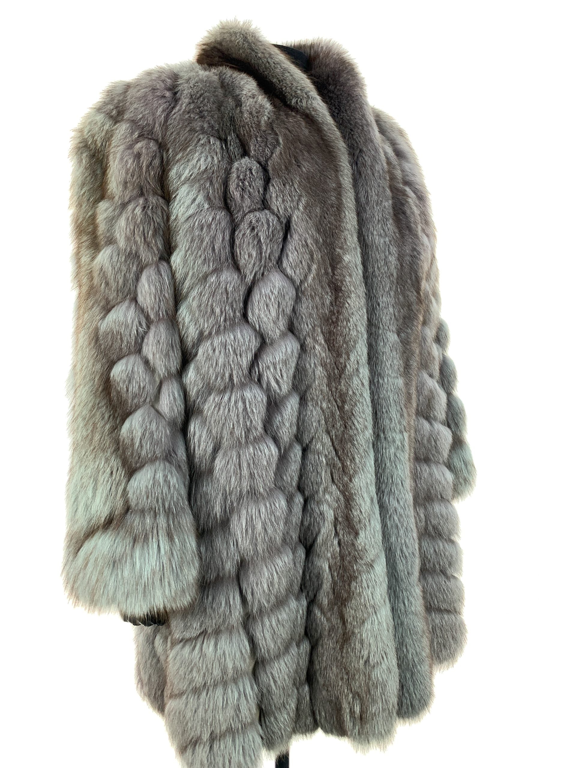 Blue Chalkdust Classic Fox With With Nappa Leather Hidden Pattern reversible stunning green and purple rain outer