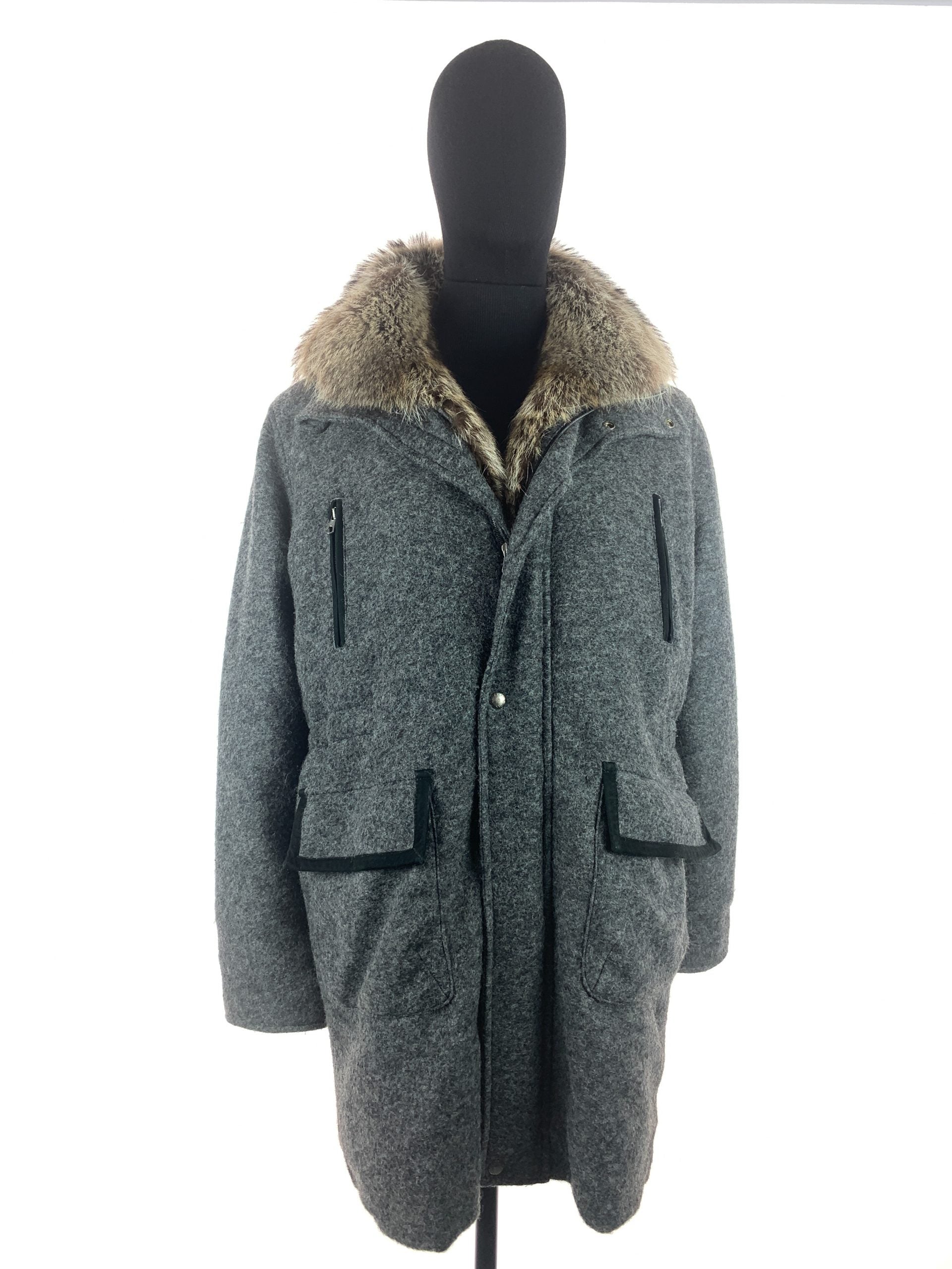 Racoon trim gent's inner puffer jacket