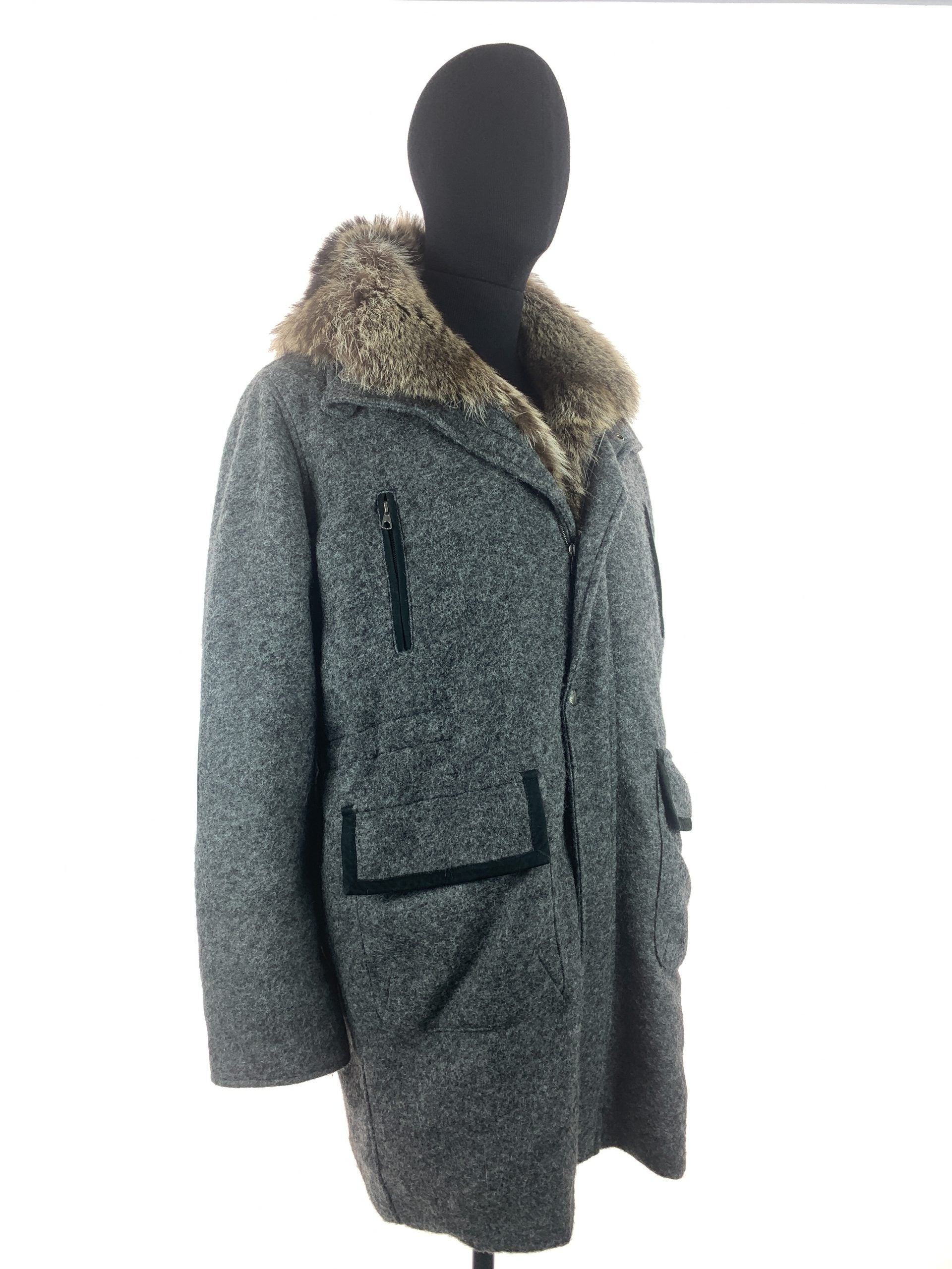 Racoon trim gent's inner puffer jacket