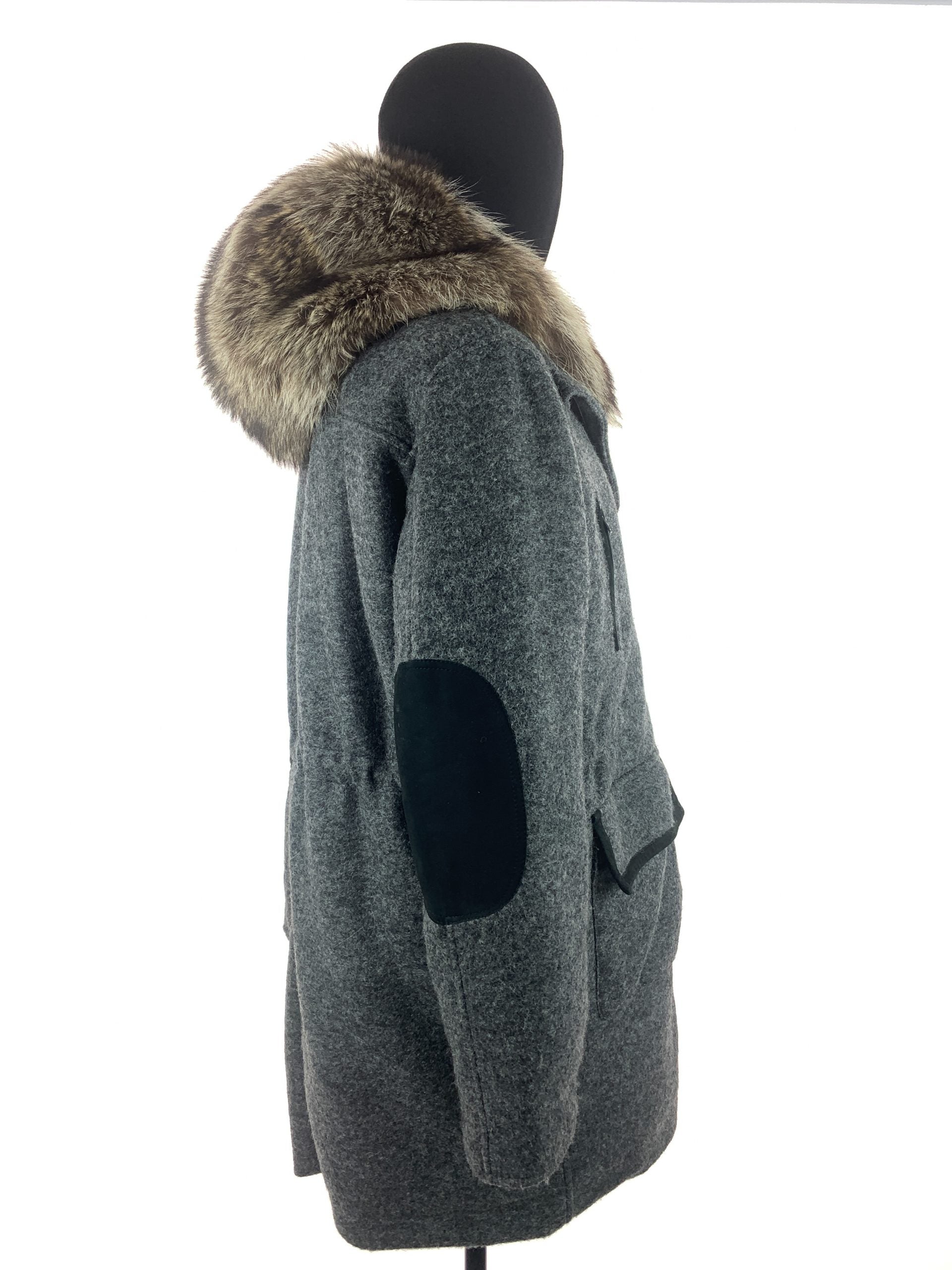 Racoon trim gent's inner puffer jacket