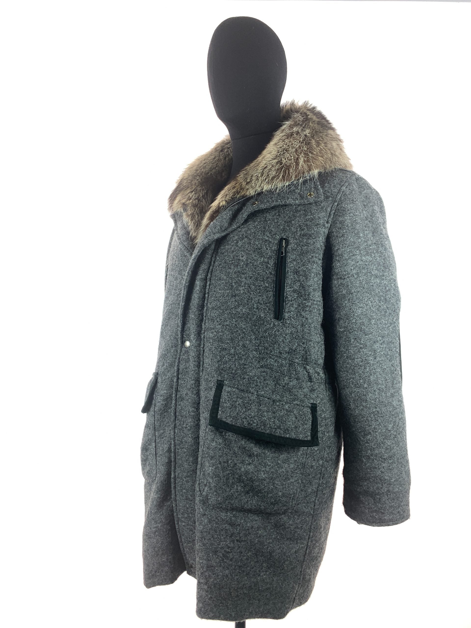Racoon trim gent's inner puffer jacket