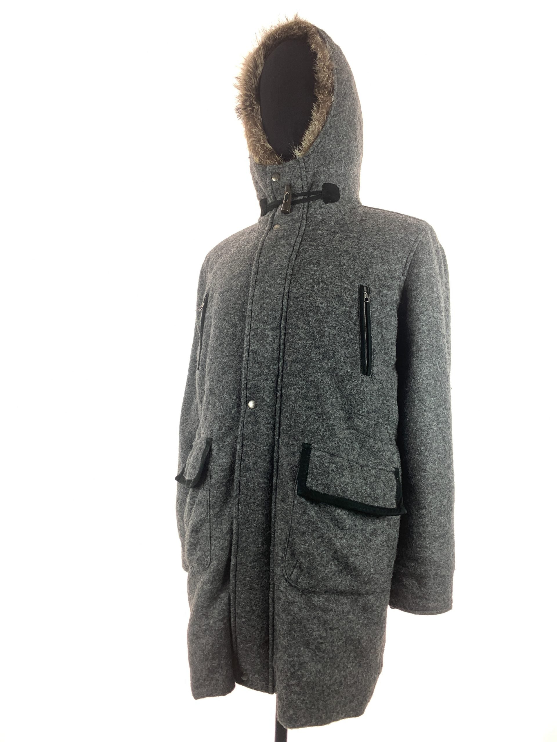 Racoon trim gent's inner puffer jacket