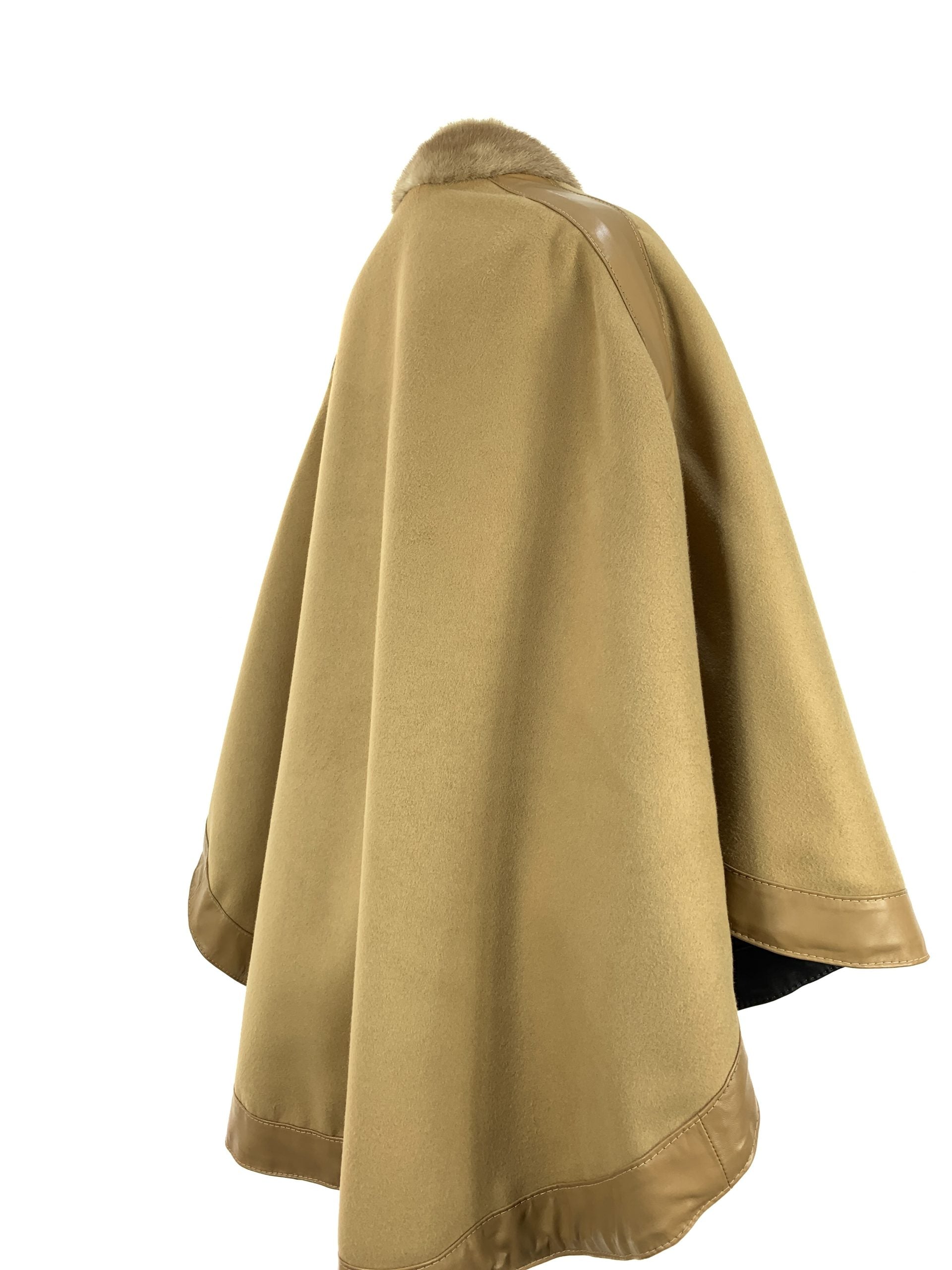 Tartan Brown block reversible with palomino mink trim