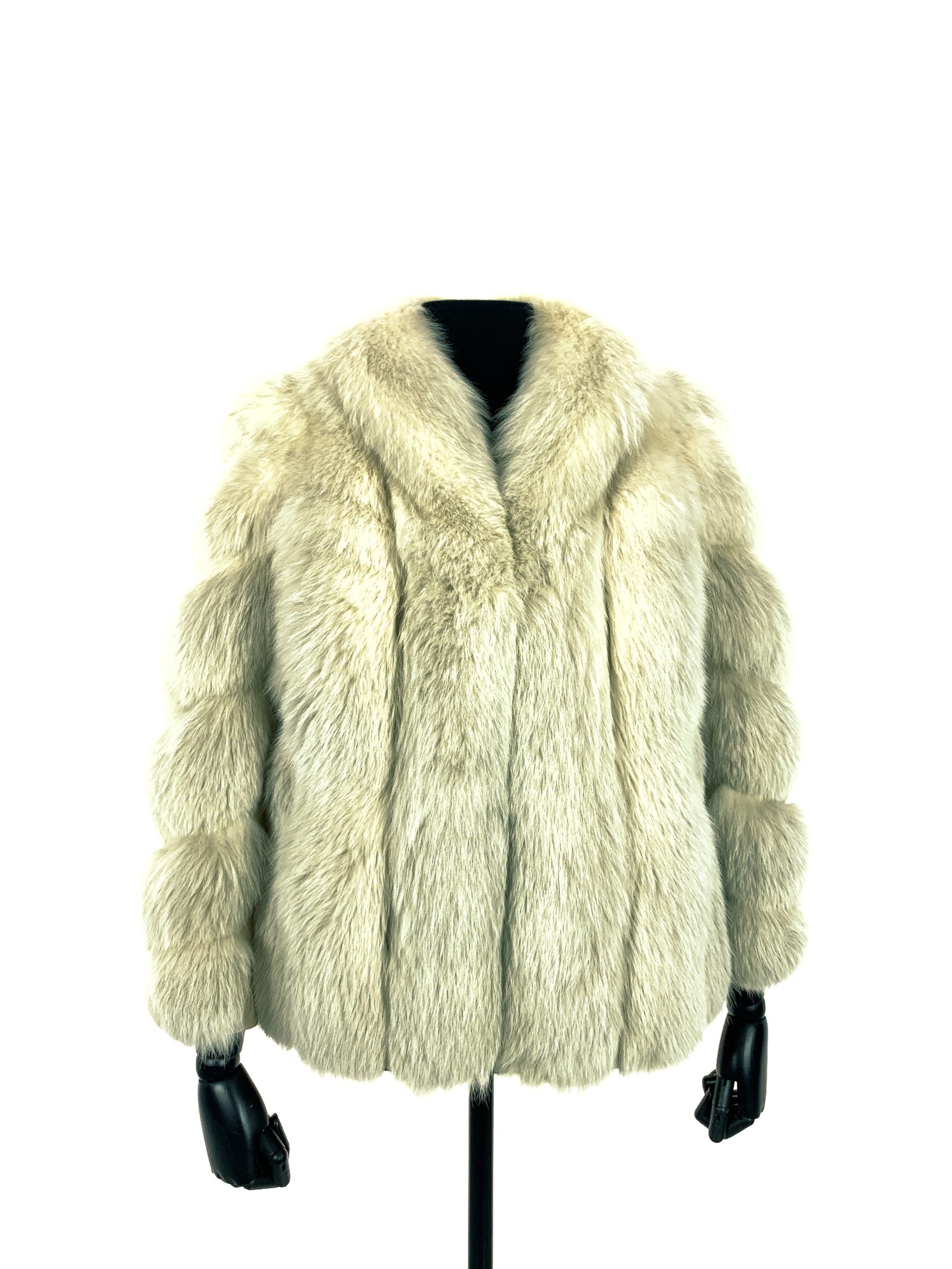 Misty White Feather Worked Fox Jacket