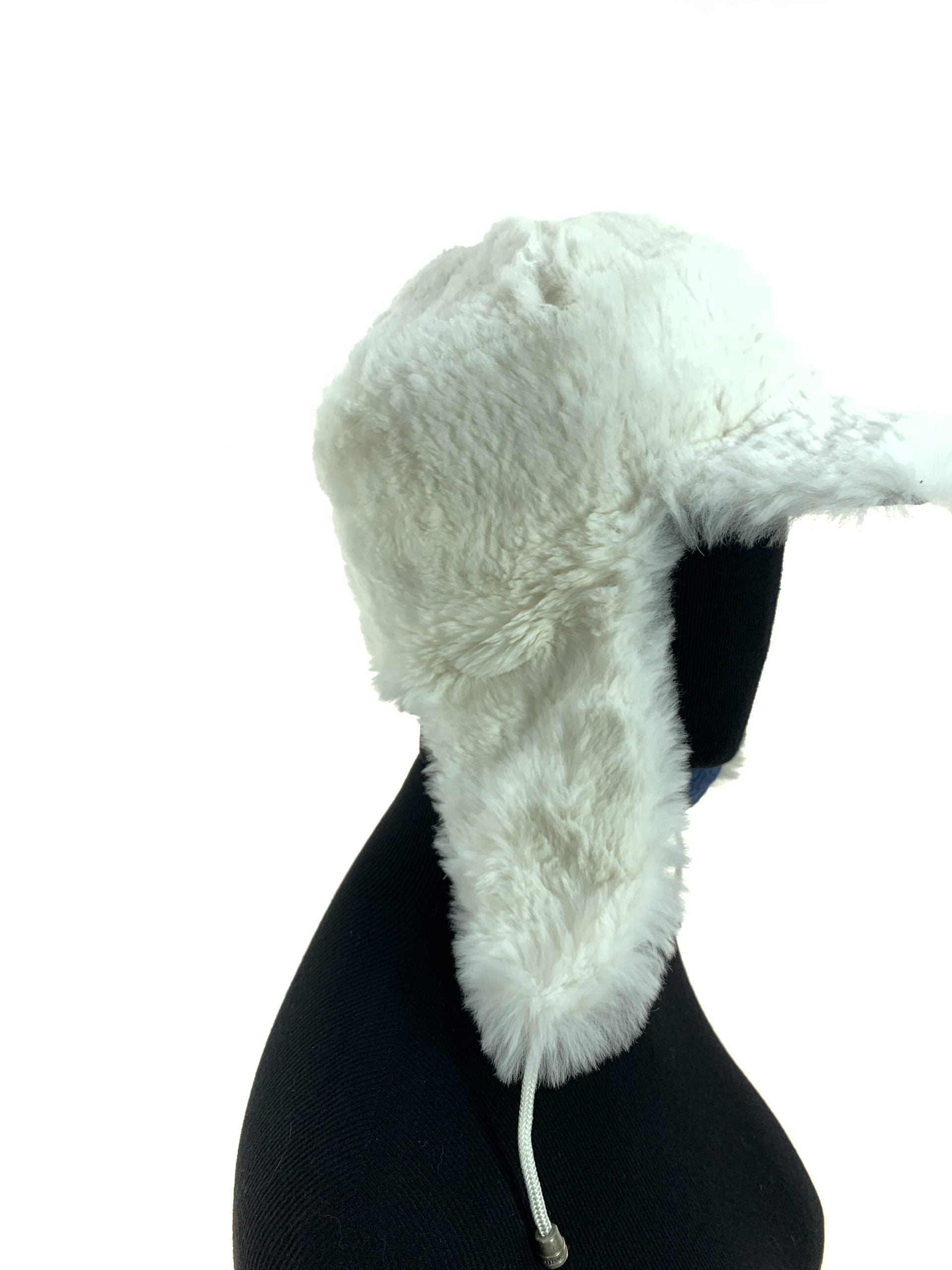 Floral Print Blue Denium With White Sheared Coney Umshanka