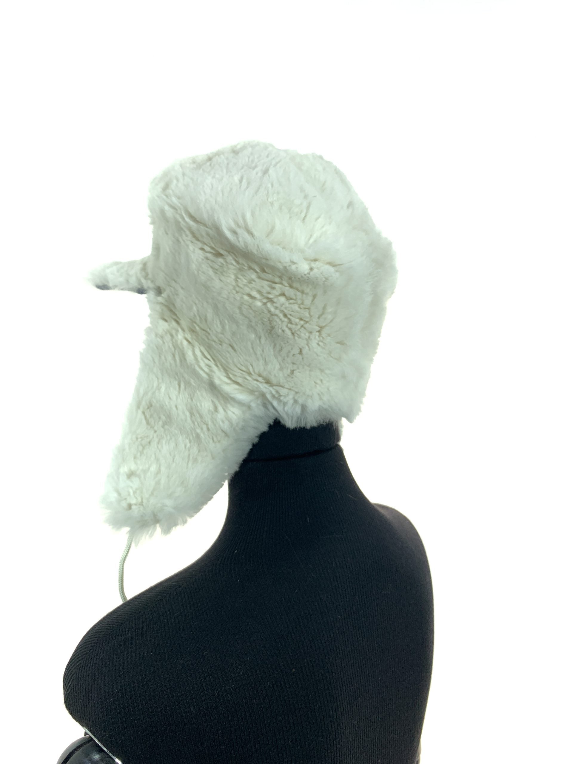 Floral Print Blue Denium With White Sheared Coney Umshanka